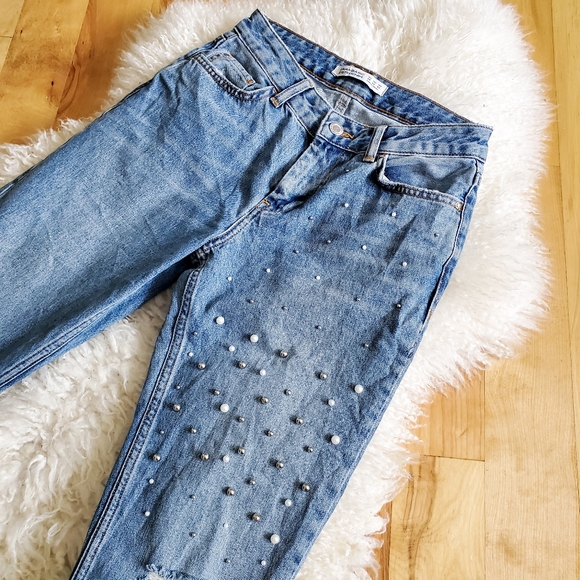 Zara bead distressed statement jeans - Picture 4 of 6